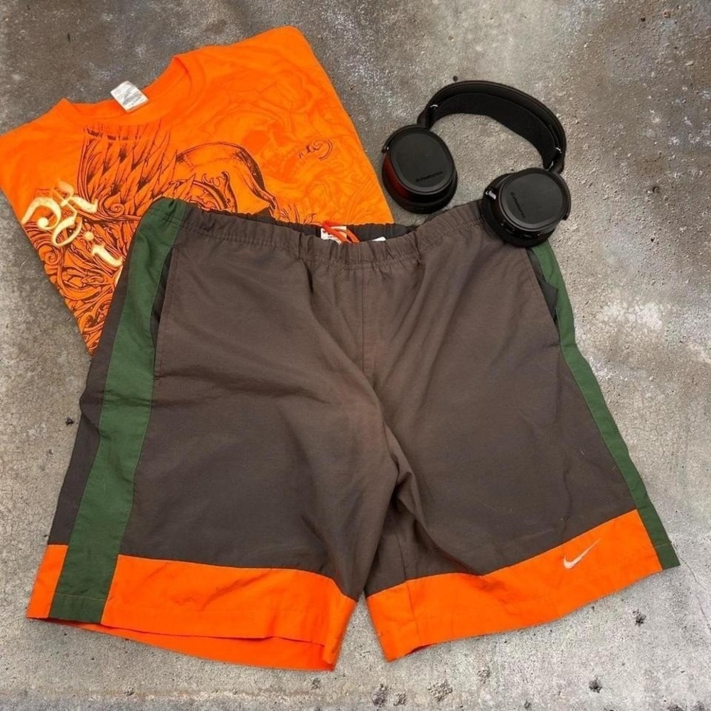 Vintage 90s Nike swim trunks red tag multi color Size L